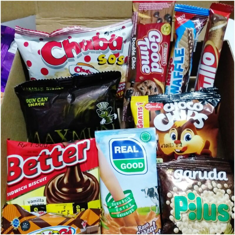 

PAKET SNACK BOX / HAMPERS SNACK BOX MURAH / SNACK KADO ULANG TAHUN MURAH / BINGKISAN HADIAH / PAKET ULANGTAHUN