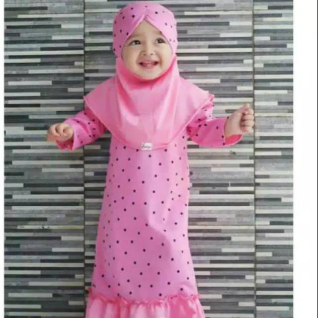 Gamis Anak (Gamis Polkadot)