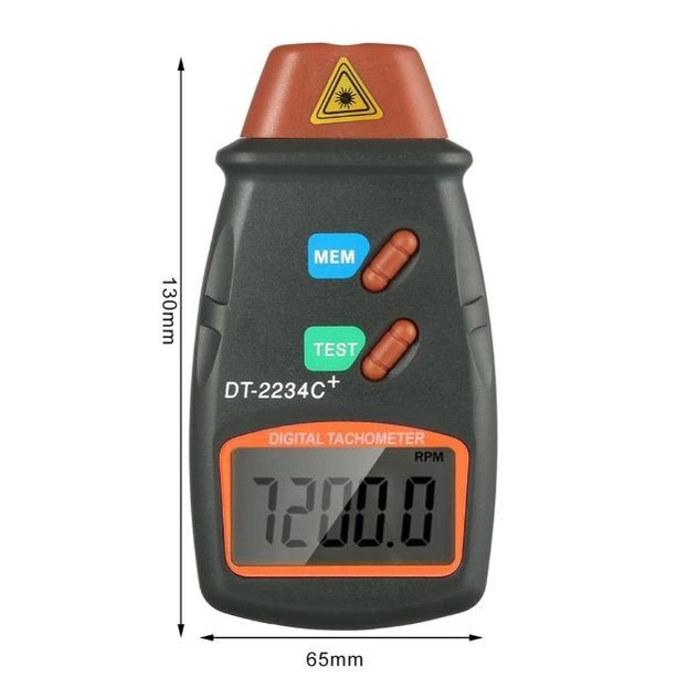 Laser Tachometer Digital DT-2234C - Non Contact Photo RPM Speedometer