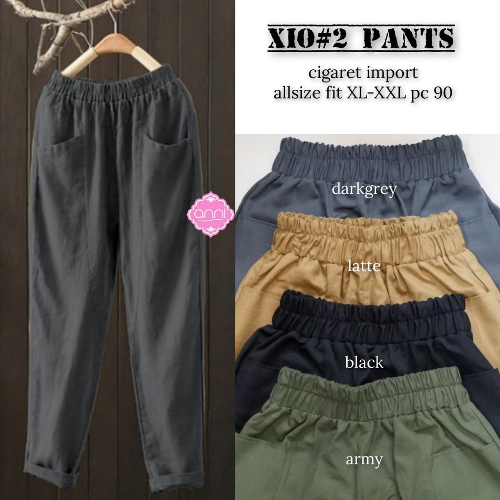 CELANA PANJANG WANITA LINEN / LINEN PANTS / BAGGY LINEN / XIO PANTS / LINEN PANTS - XOXO