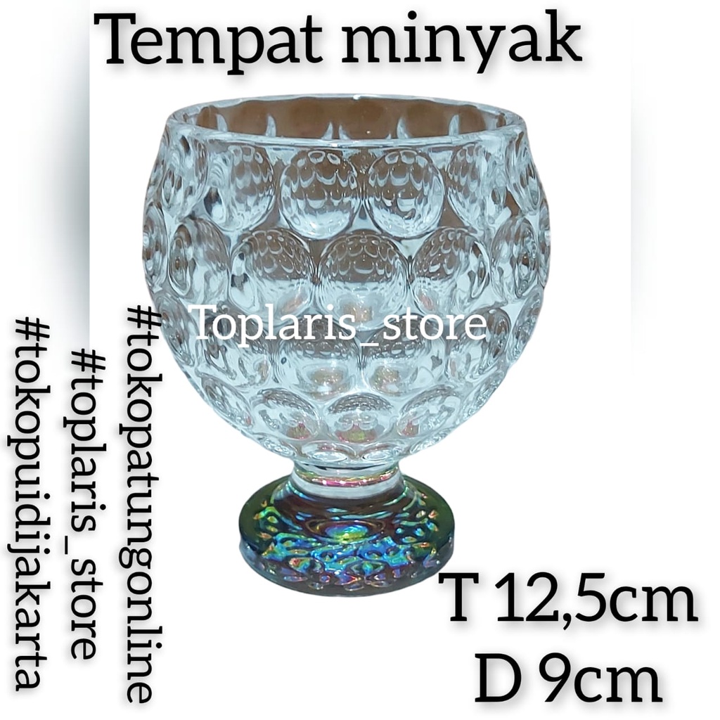 Tempat Minyak Sembahyang Kaki Kristal