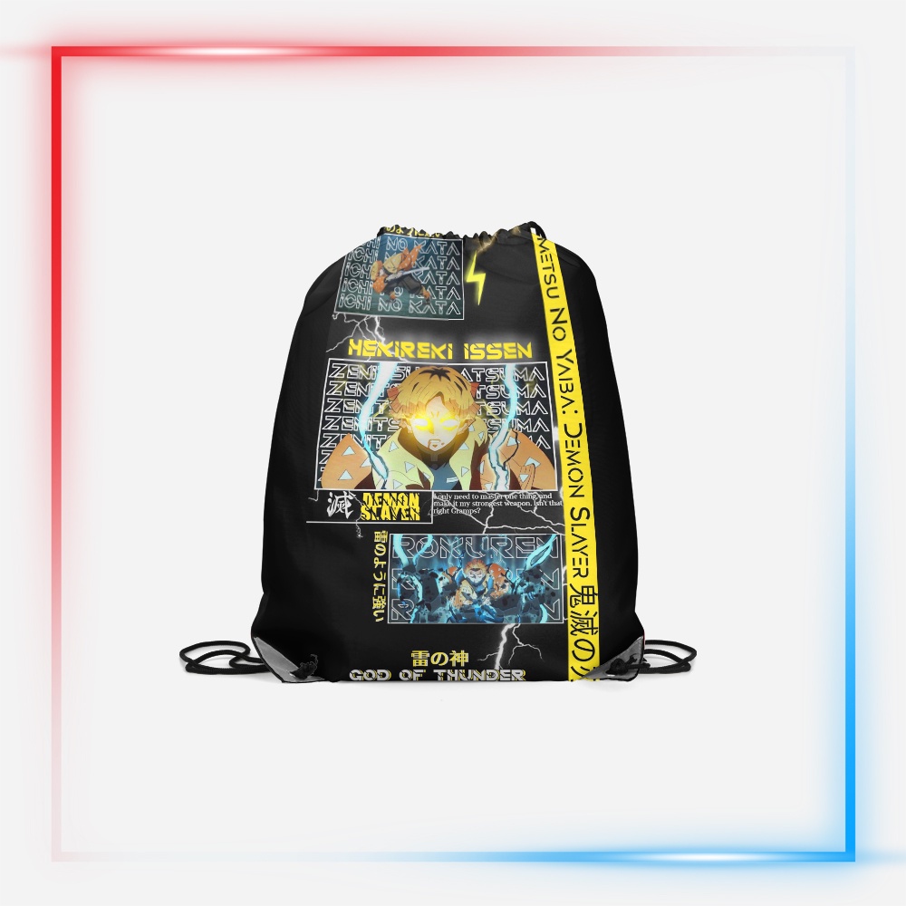 String Bag / Tas Serut Fullprint 3D Karakter Anime Demon Slayer - Hekireki Issen