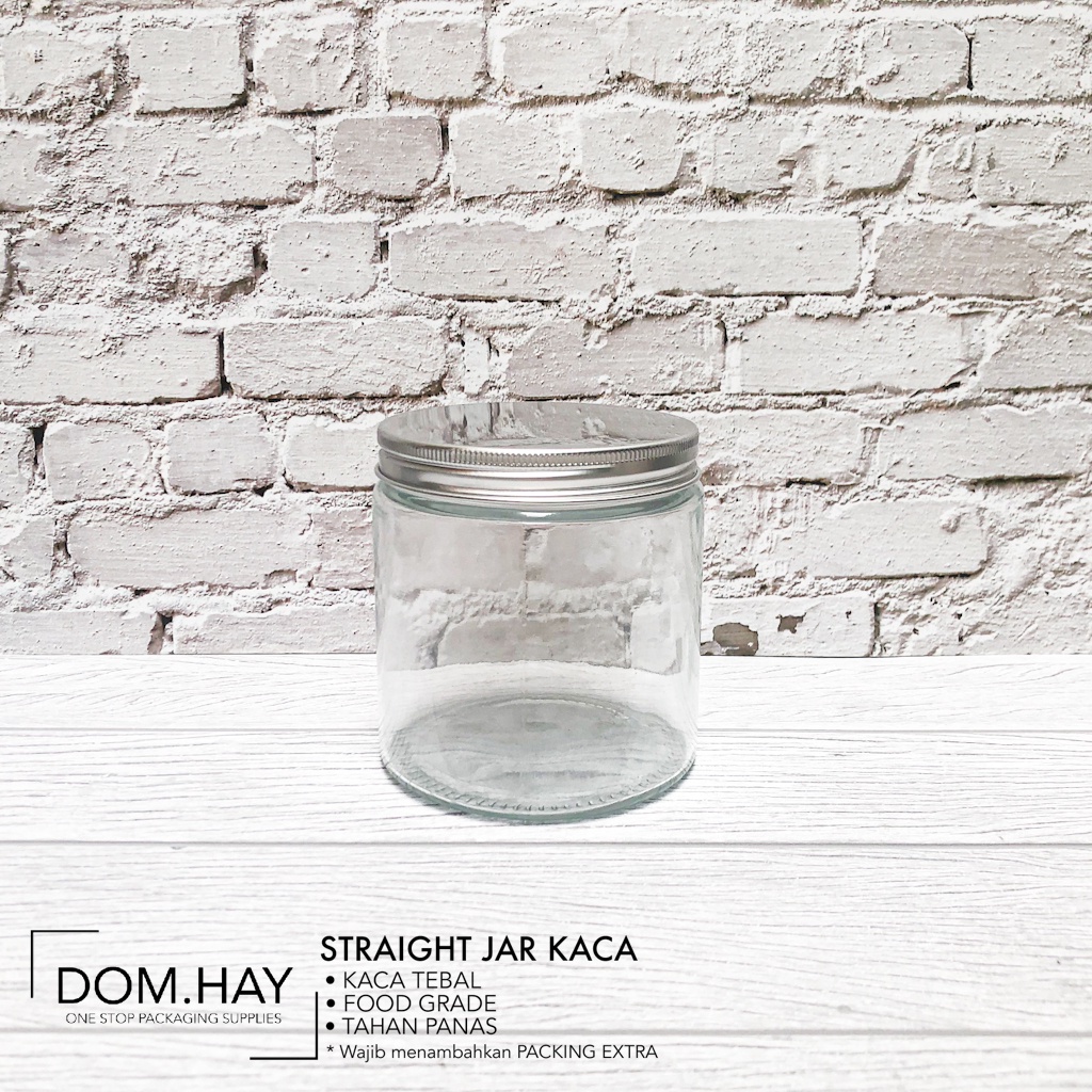 Jual Ml Toples Kaca Straight Jar Glass Tutup Aluminium Premium Food