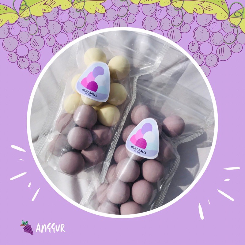 

Wiselycious Milky Balls Anggur Bola Susu Rasa Anggur Isi 20