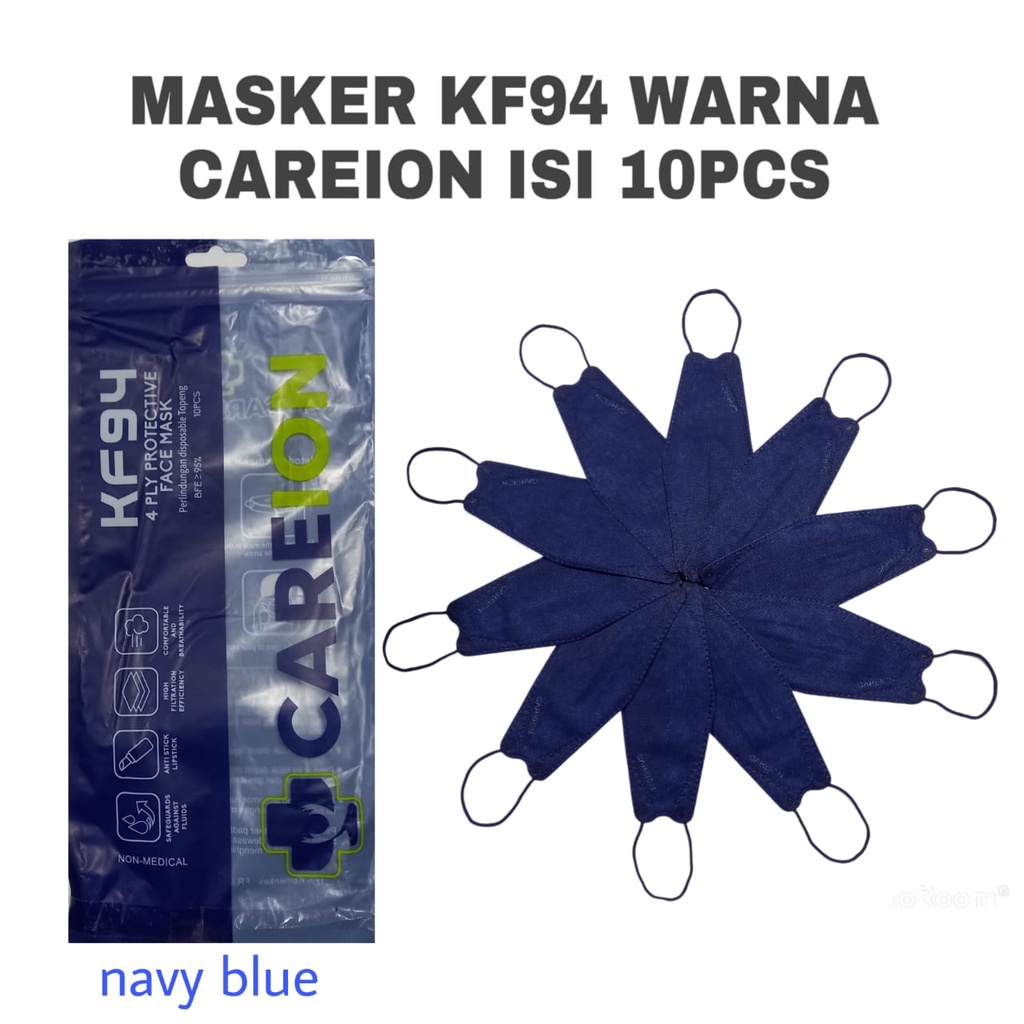 MASKER KOREA KF 94 CAREION ISI 10 PCS WARNA WARNI MASKER 4 PLY MASKER KF94 4D WARNA -10PC