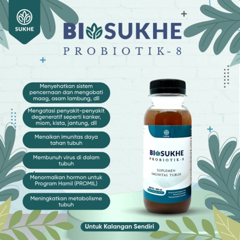 BioSukhe 8 Probiotik Imunitas Tubuh, Penangkal Virus, Hormon, Mempercepat Recovery, asam lambung