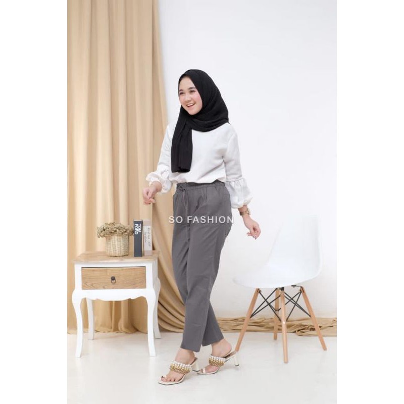 celana wanita casual katun strech