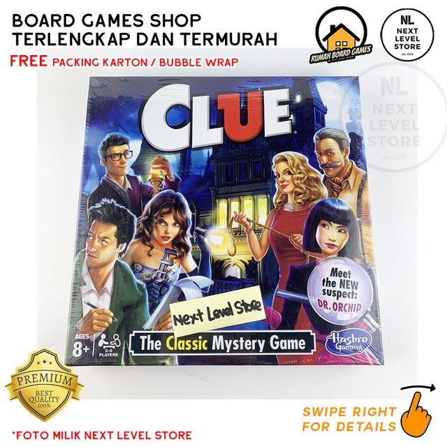 Clue Board Games : The Classic Mystery Game Card - NEW