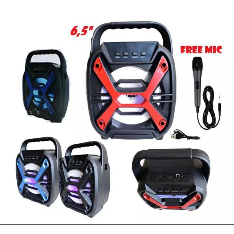 SPEAKER KARAOKE BLUETOOTH F-6111 -12 BONUS MIC