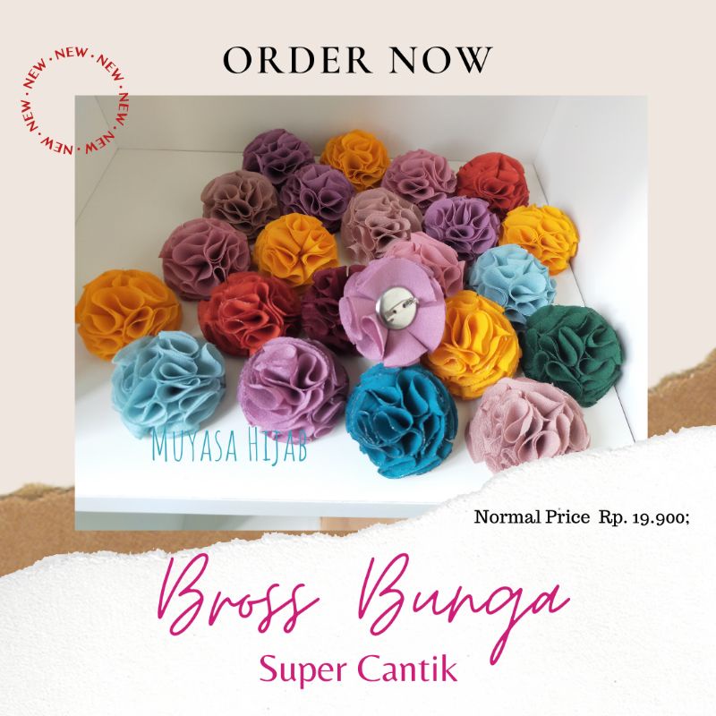 BROSS BUNGA CANTIK TERBARU BY MUYASA HIJAB BROS JILBAB BROS BUNGA KAIN GROSIR BROS MURAH