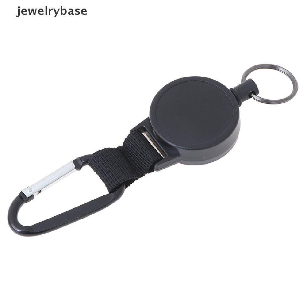 (jewelrybase) Gantungan Kunci + Badge Reel + Carabiner Retractable Heavy Duty