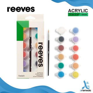 Cat Akrilik Reeves 12x5ml Mini Pot Acrylic Color Paint Set Cat Akrilik Reeves 12x5ml Mini Pot Acrylic Color Paint Set