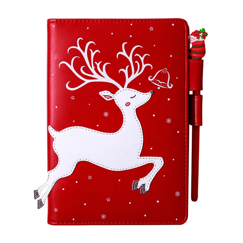 Zzz Buku Agenda / Diary / Jurnal / Notebook Cover Kulit Rusa Natal Dengan Pulpen