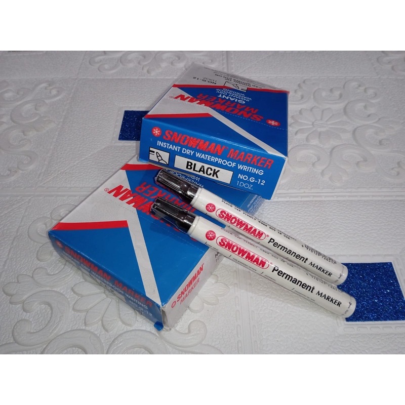 

Spidol maker permanent Snowman warna hitam,biru dan merah