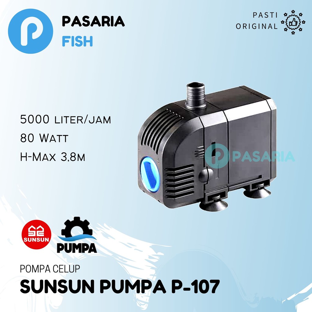 SUNSUN PUMPA P 107 / P107 Pompa Celup Kolam Ikan / Aquarium Ori 5000 lph / liter per jam