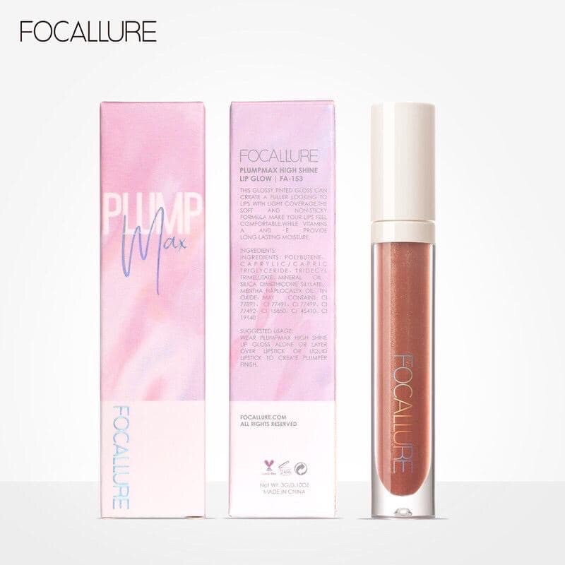 (FREE Eyeshadow) FOCALLURE Lip Gloss Pelembab Shimmer Berkilau FA153