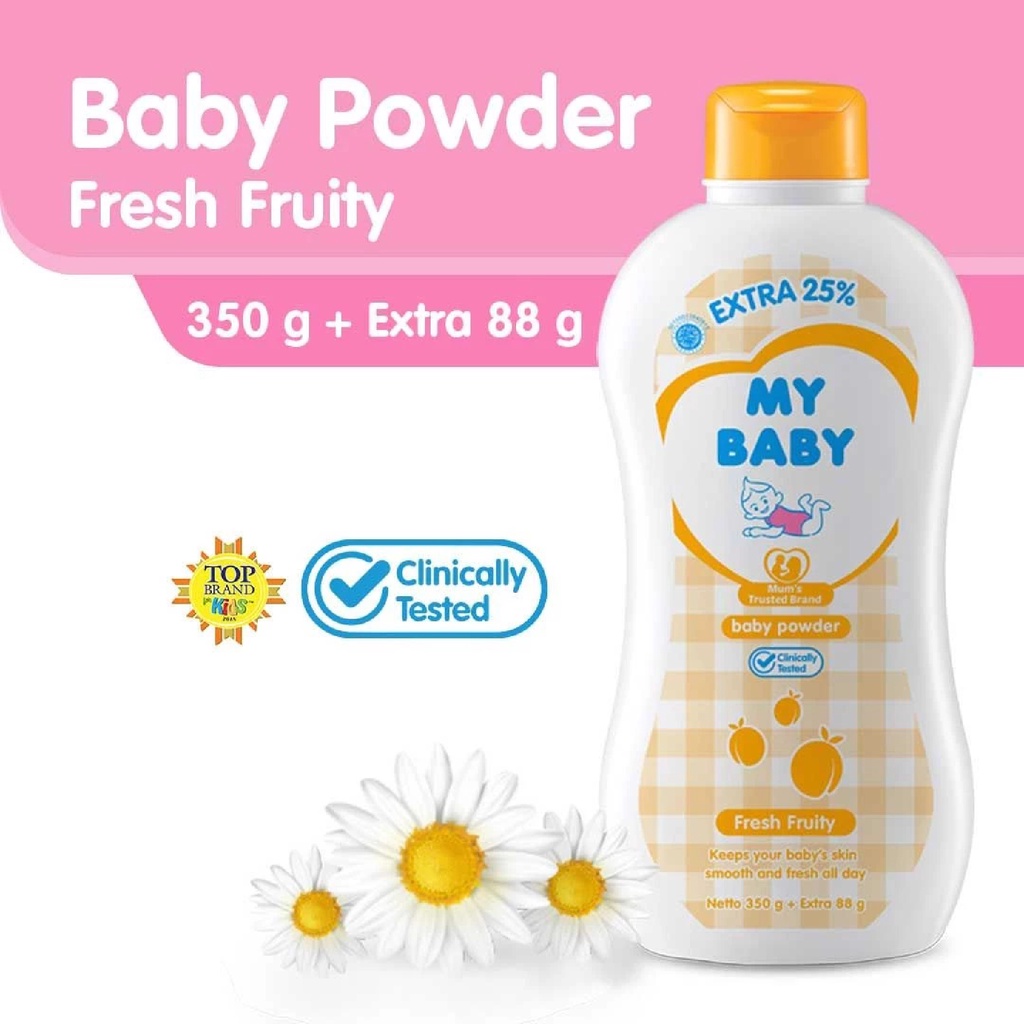 My Baby Powder Extra 350g + 88g Bedak Bayi - Bedak Bayi My Baby - My Baby Powder Extra 25% - Bedak B