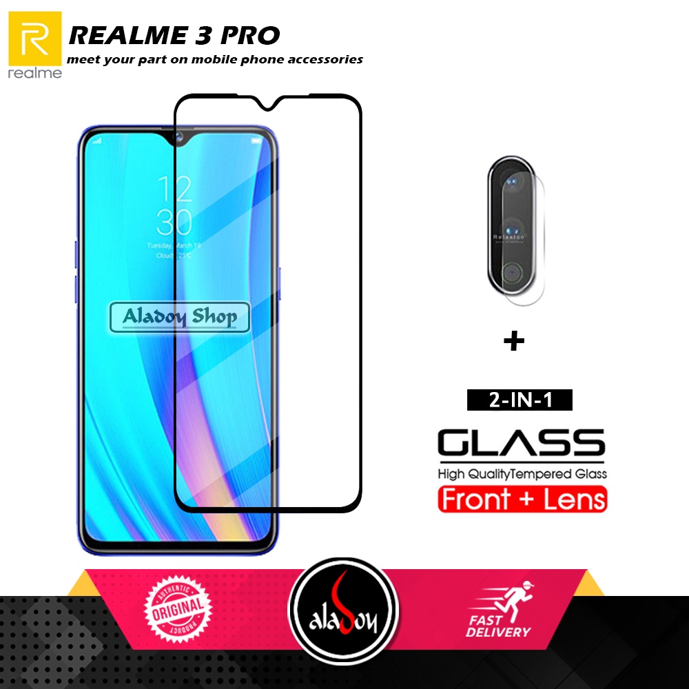 Tempered Glass Layar Realme 3 Pro Free Tempered Glass Camera