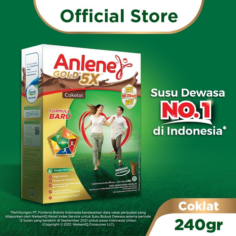 

ANLENE GOLD 5X COKELAT 240GR