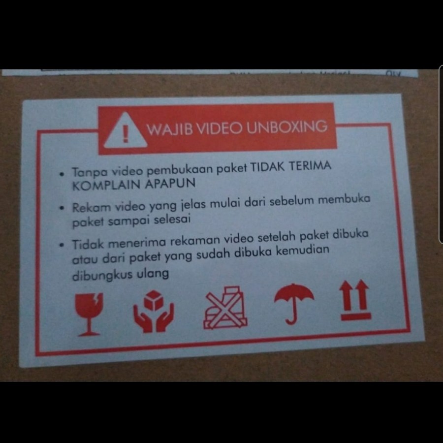 

stiker cromo video unboxing paket 9x5.5cm