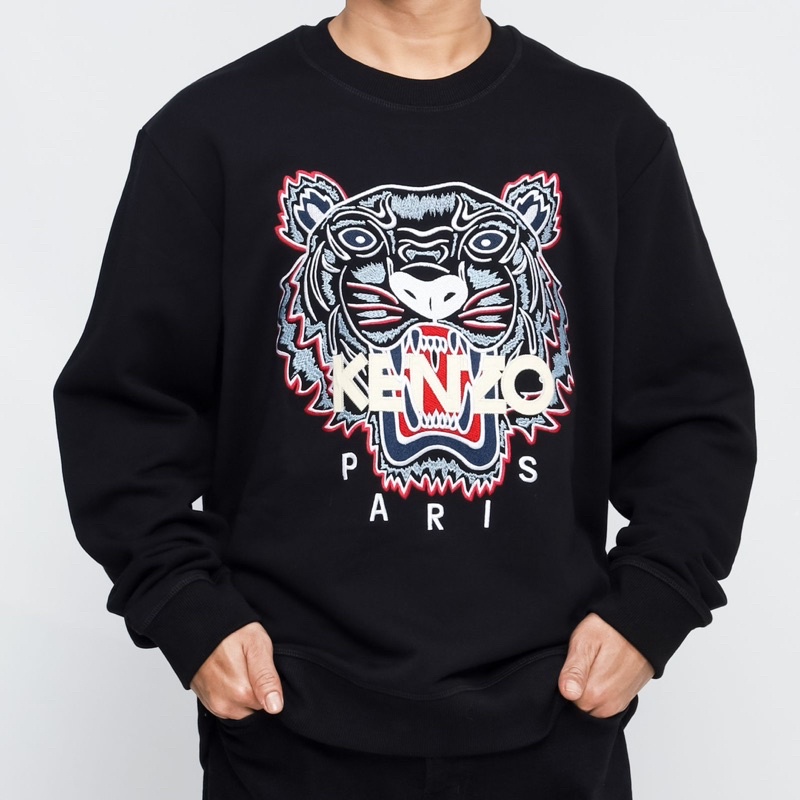 Ken. Tiger Crewneck White Grey