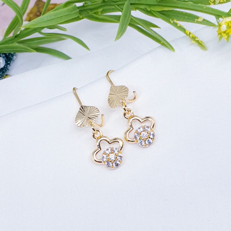 anting desy juntai permata zircon lapis mas ♡NAZOMI♡