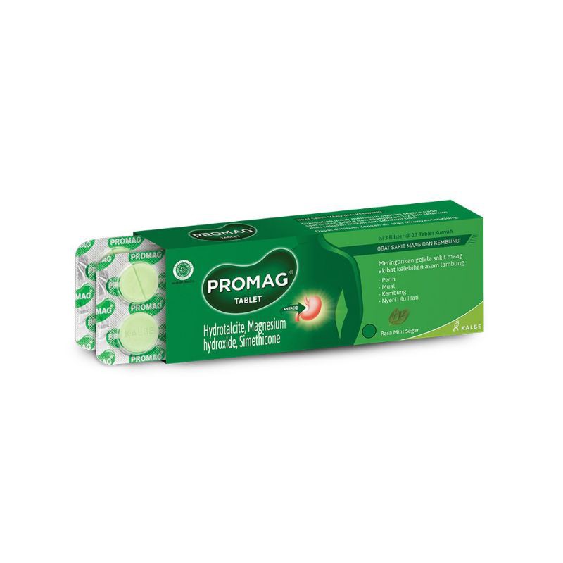 Promag Tablet Obat Sakit Maag Box Isi 3 Blister (36 Tablet)