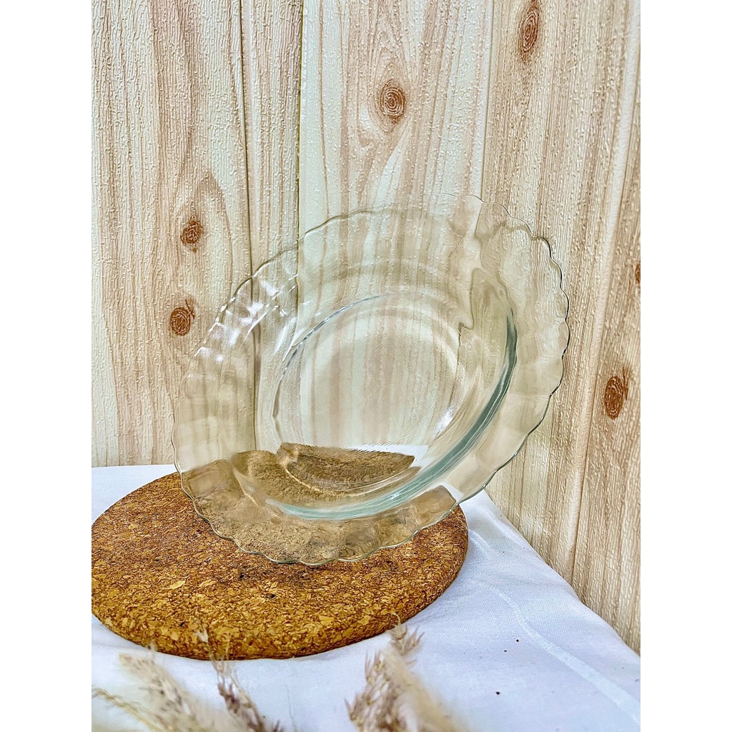 Piring Makan Kaca Royalex Tempered 9 inch / Soup Plate Tempered 22cm