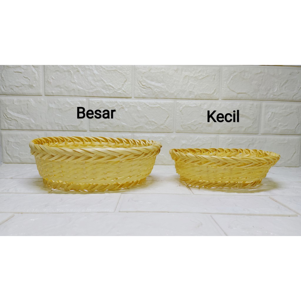 Keranjang Oval snack bambu anyaman BESAR