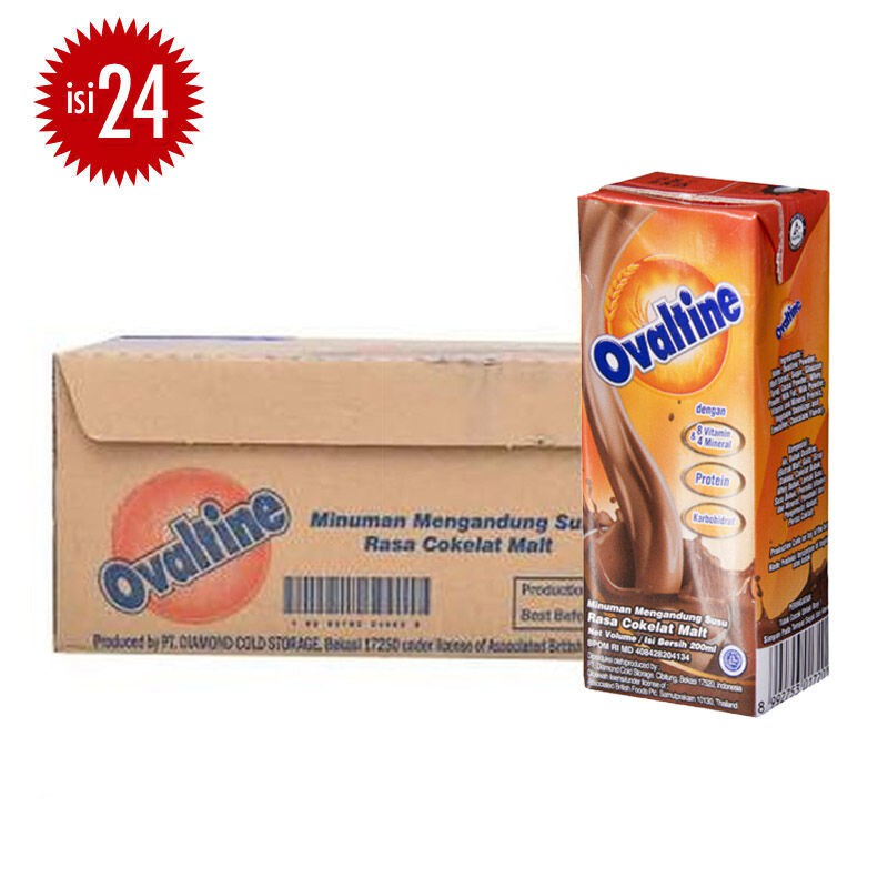 

Susu OVALTINE UHT Cokelat Choco Malt Karton 200ml isi 24 pcs