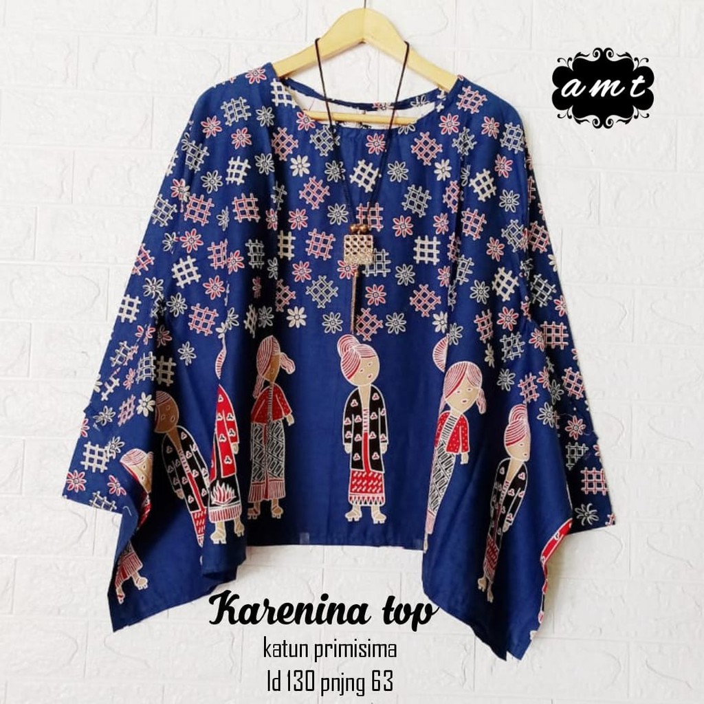 Karenina top super jombo LD 130 batik wanita atasan batik modern blouse batik kantor ori BATIK SOLO