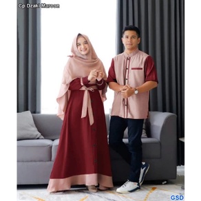 Gamis Couple Muslim Dewasa [Fashion Baju Muslim Pasangan Suami Istri]  Terbaru Pesta Kondangan Lamar