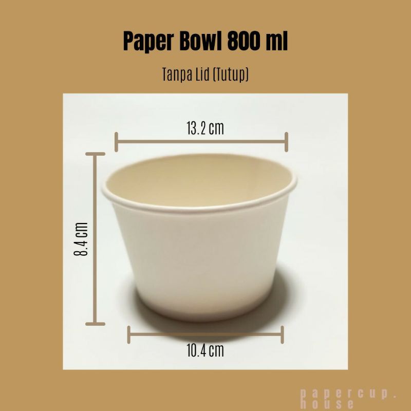 

Paper Bowl 800 ml / Bowl Cup / Mangkuk Kertas / Mangkuk Rice Bowl 800 ml / 27 oz + Lid / Tutup