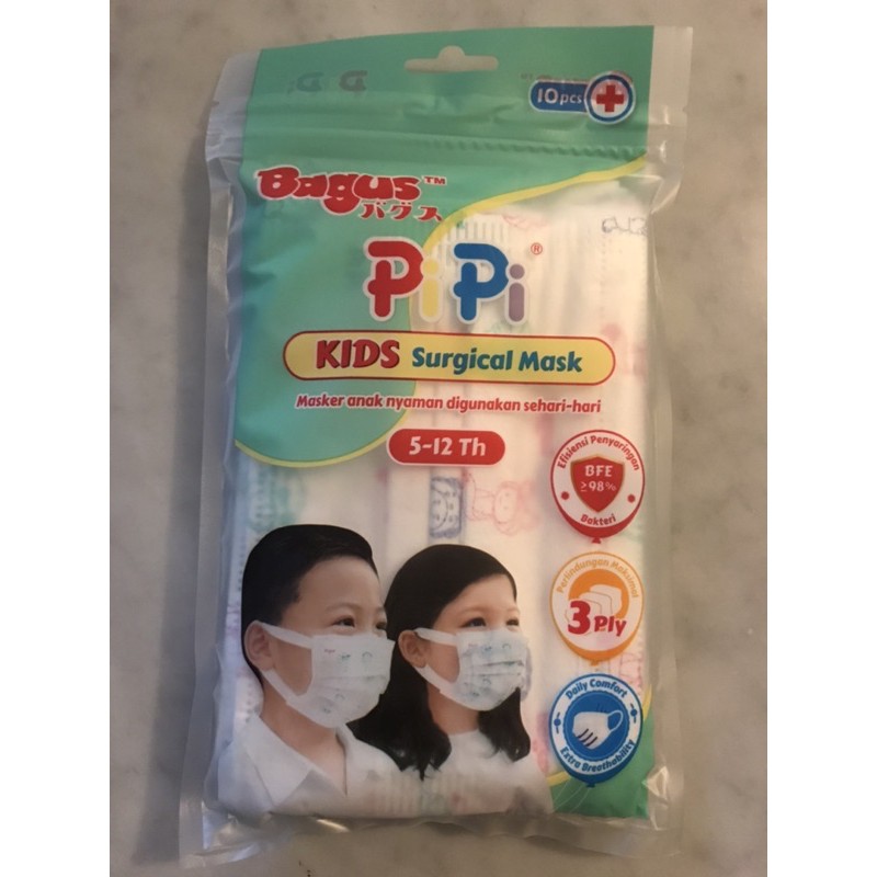 Masker Bagus PiPi Kids Surgical Mask 10 pcs