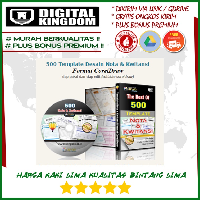 Koleksi Template 500 Desain Nota Kuitansi Format Coreldraw Untuk Usaha Desain Grafis Percetakan
