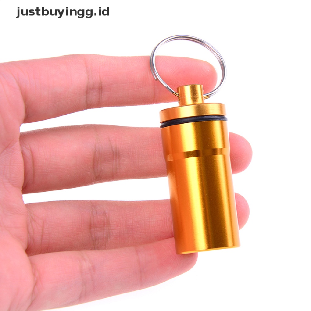 (Justbuyingg.Id) 2pcs / Set Botol Kontainer Pil / Obat Bahan Aluminum Anti Air Portabel