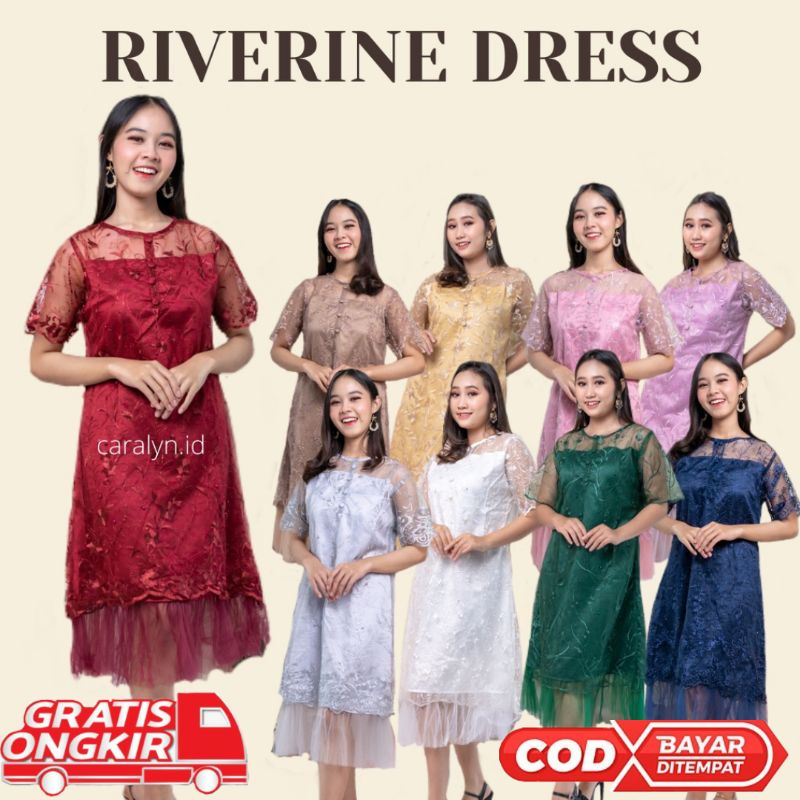 DRESS BRUKAT KOREA DRESS KONDANGAN KEKINIAN WANITA RIVERINE