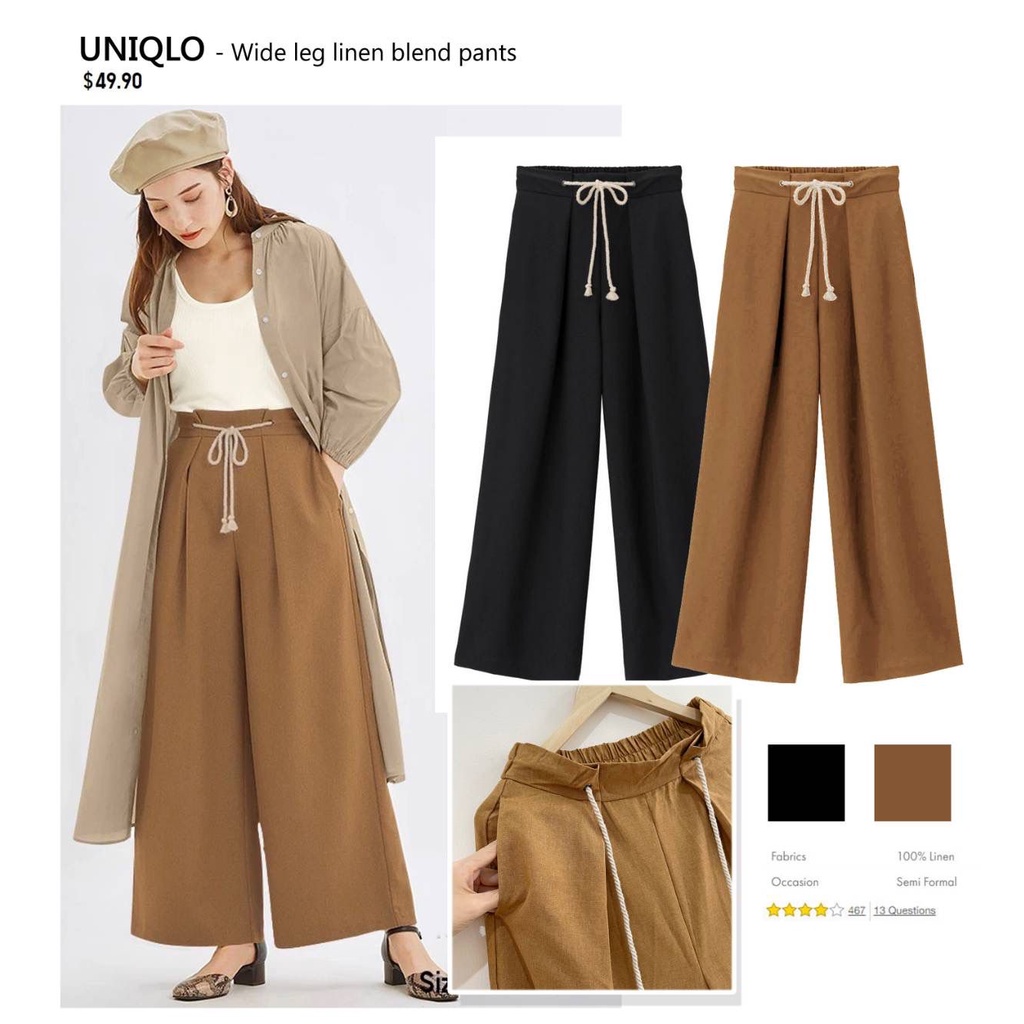 Unq high waist stuck belted pants