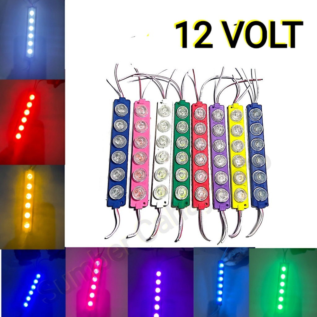 LED Modul 6 mata 12 volt Lampu LED 6 mata 12 volt Lampu LED variasi motor mobil akuarium 12 volt