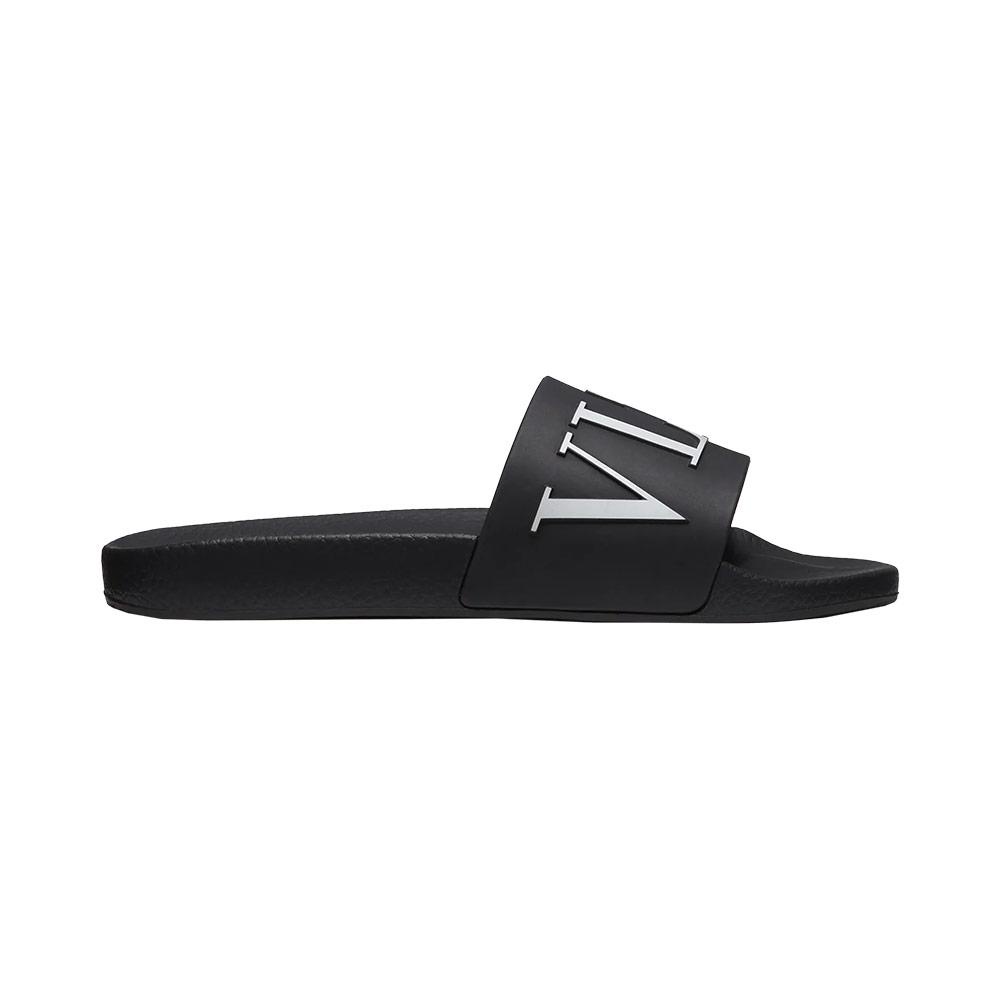 Sandal VLTN Black Logo White Man - [ Voila.id ]
