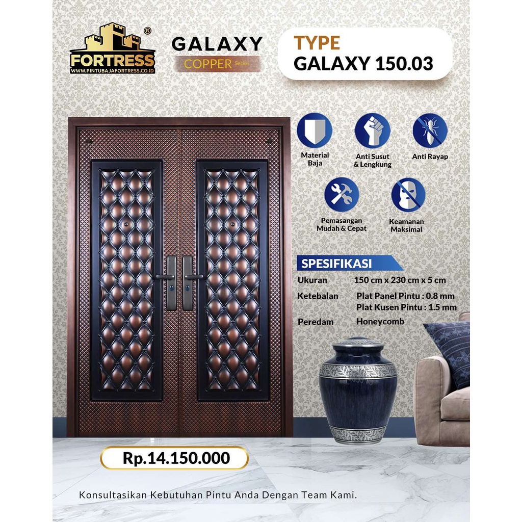 Pintu Baja FORTRESS Tipe Galaxy 150.03 - Copper