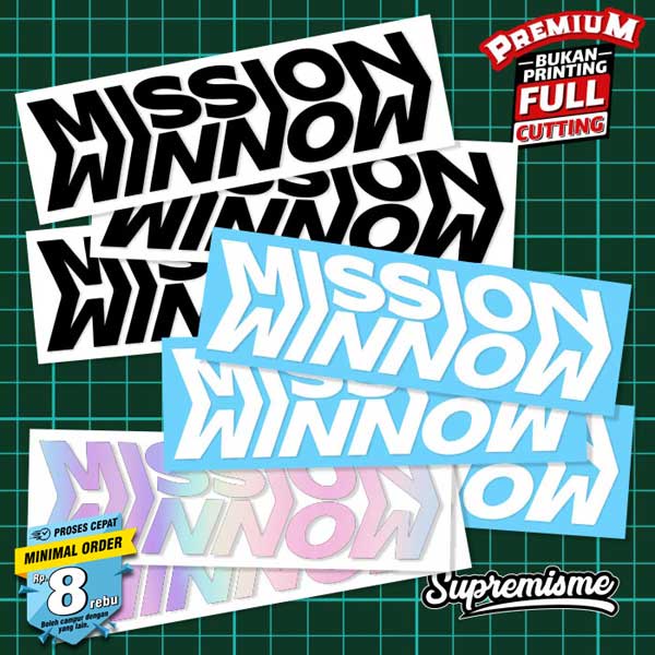 Stiker MISSION WINNOW / Sticker MISSION WINNOW / Sticker Helm KYT AGV / Glossy Waterproof