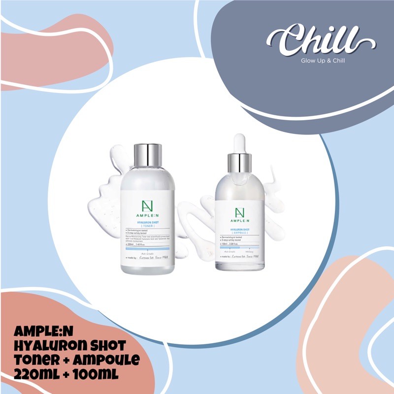 AMPLE:N HYALURON SHOT TONER + AMPOULE 220ml+100ml Coreana Amplen