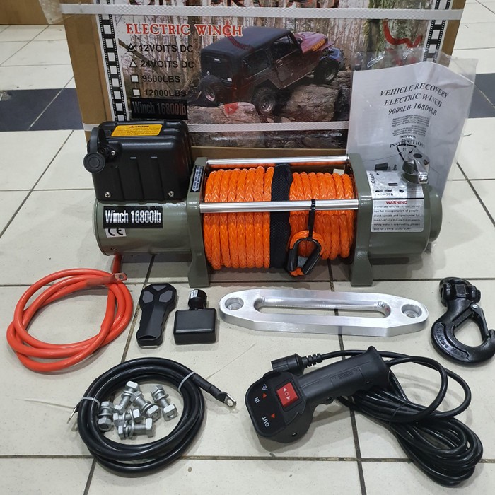 WINCH 16800 LBS ELECTRIC WINCH OFFROAD SYNTHETIC PLASMA ROPE