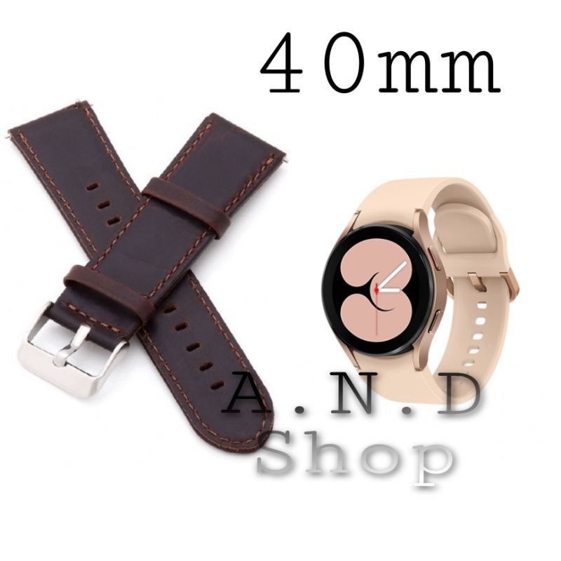 STRAP TALI JAM TANGAN LEATHER KULIT ASLI WATCH BAND SAMSUNG GALAXY WATCH 4 40MM ACC JAM SMARTWATCH