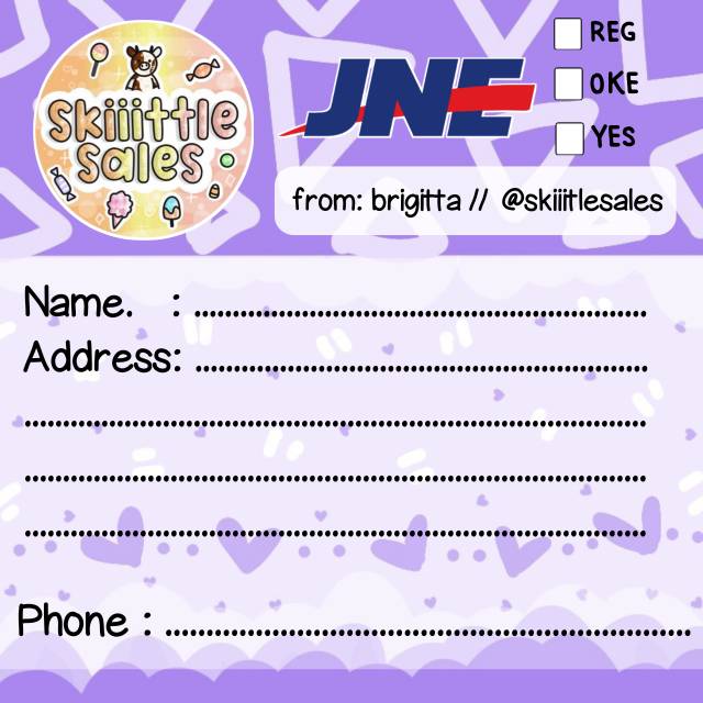 

Shipping card /stiker pengiriman