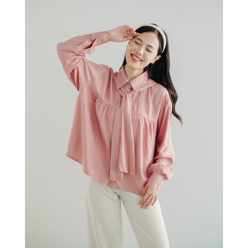 Aleta Blouse Rayon Twill Premium Kemeja Wanita Rayon Kemeja Jumbo