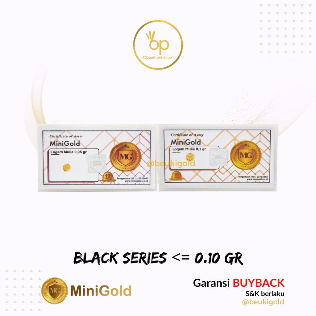Emas MiniGold White Series 0.05 - 0.10 Gram Garansi BuyBack
