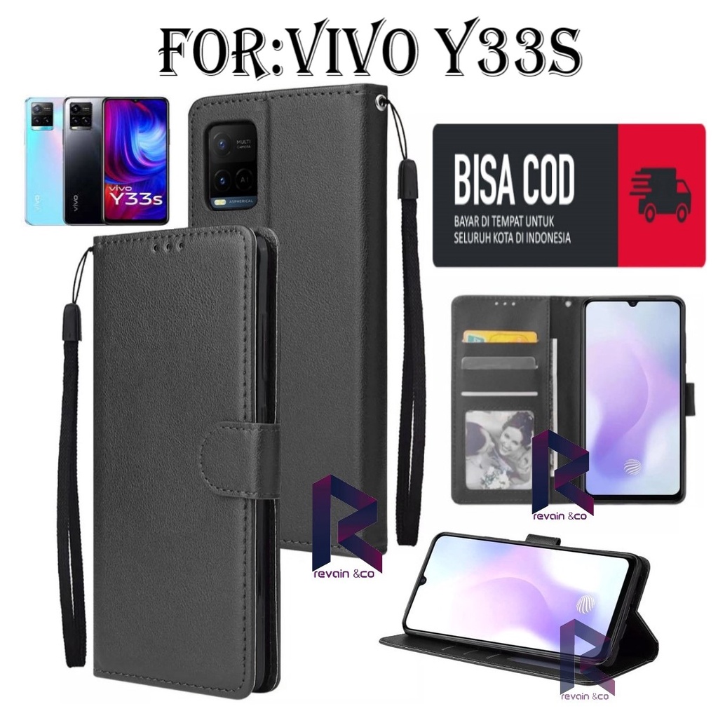 NEW VIVO Y33S CASE FLIP WALLET LEATHER KULIT PREMIUM SARUNG BUKA TUTUP FLIP CASE VIVO Y33S