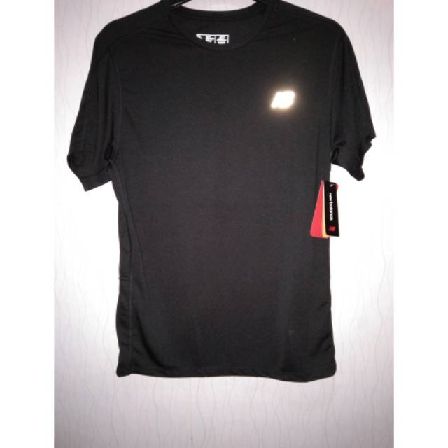 Original 100 % Kaos running training New Balance Men Athletic NB DRY Reflective Black Shirt